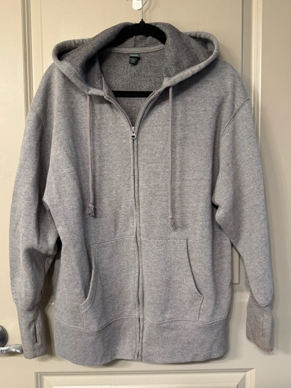 Wild Fable Oversized Gray Full-Zip Hooded Sweatshirt - Picture 3 of 8